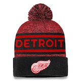 Detroit Red Wings Fanatics Authentic Pro Heathered Cuffed Pom Knit Front_Flat