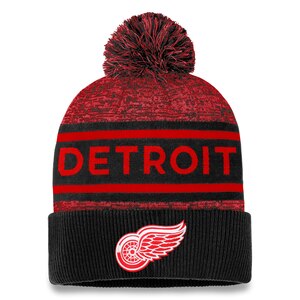 Detroit Red Wings Fanatics Authentic Pro Heathered Cuffed Pom Knit