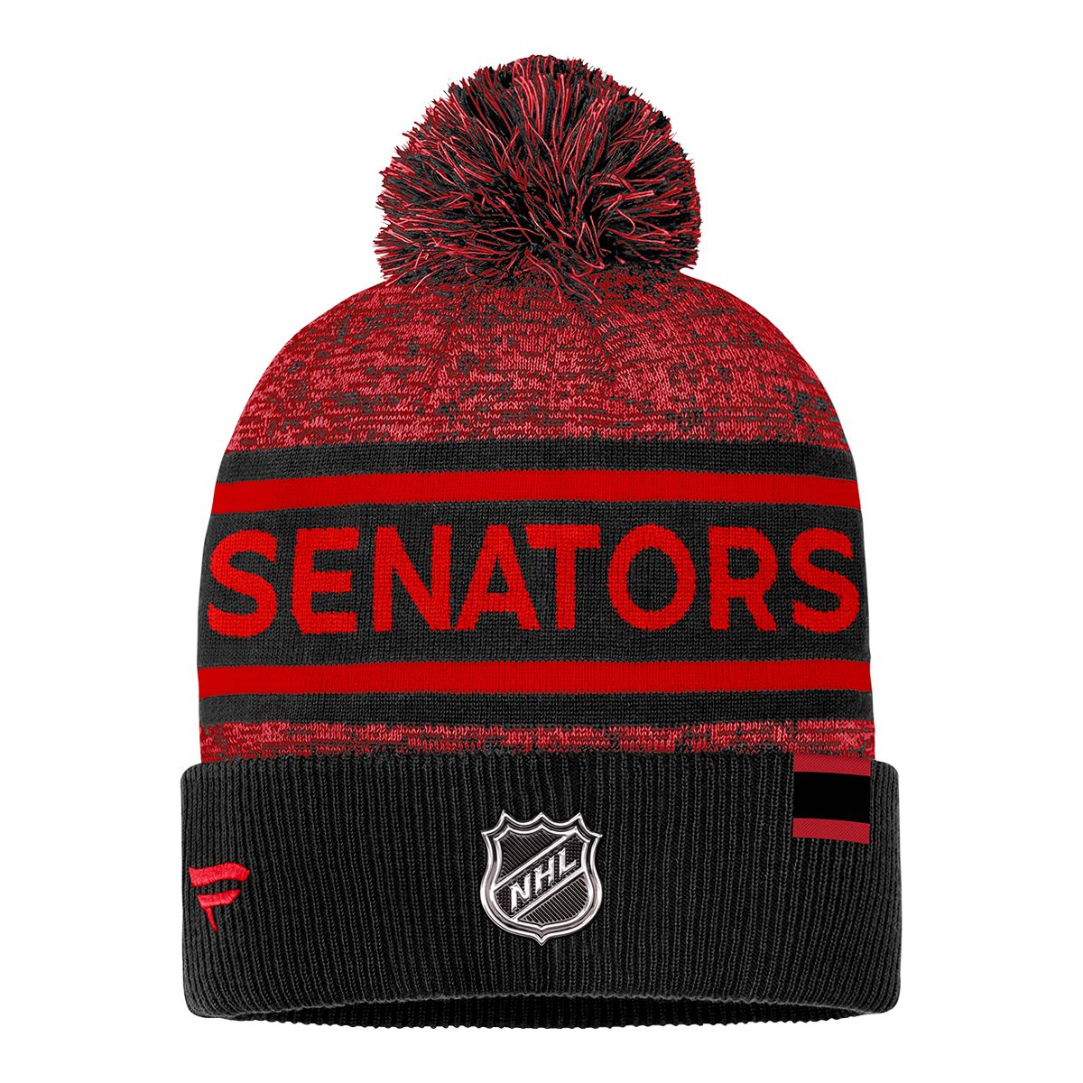 Ottawa Senators Fanatics Authentic Pro Heathered Cuffed Pom Knit
