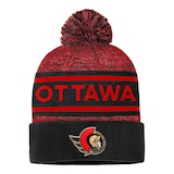 Ottawa Senators Fanatics Authentic Pro Heathered Cuffed Pom Knit Front_Flat