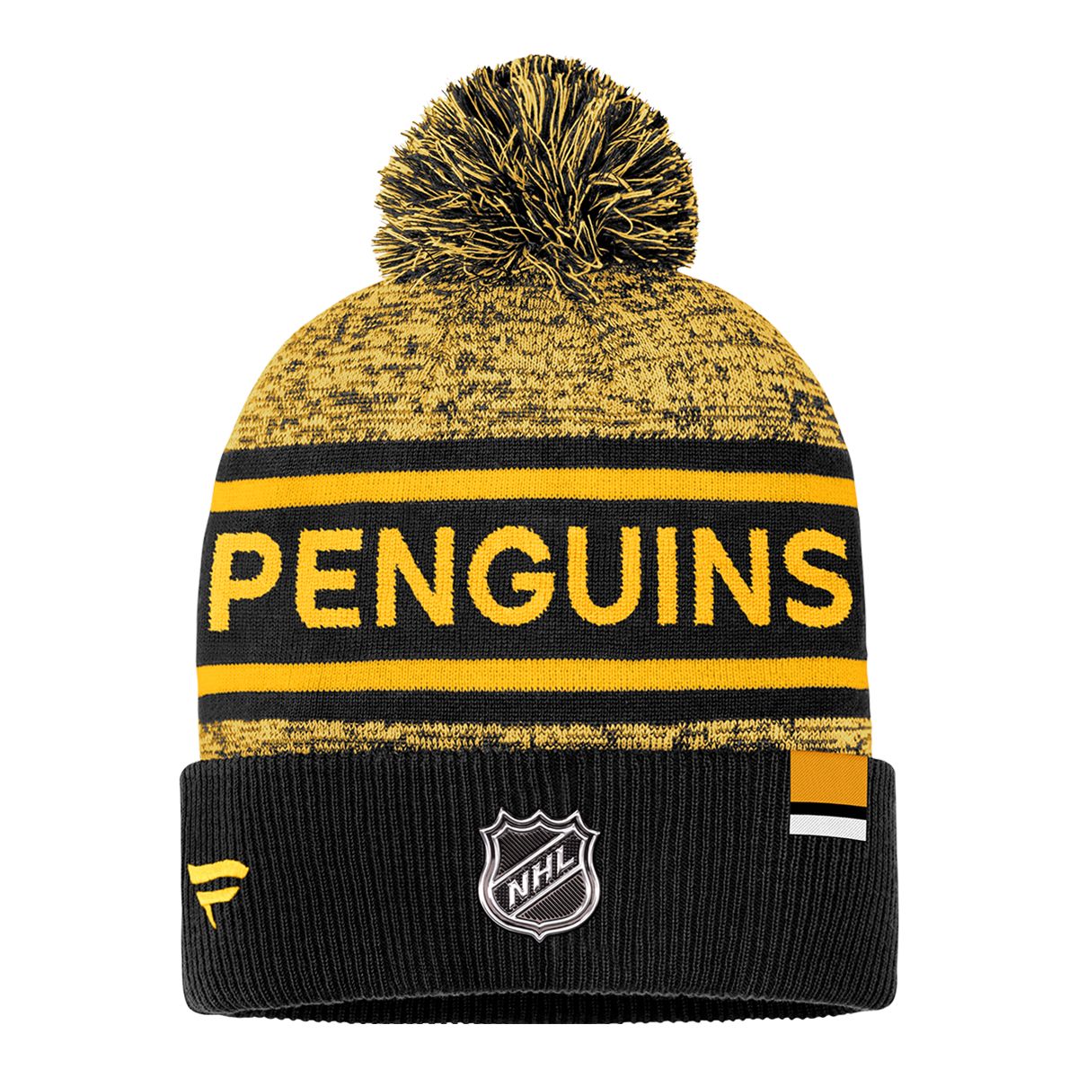 Pittsburgh Penguins Fanatics Authentic Pro Heathered Cuffed Pom Knit
