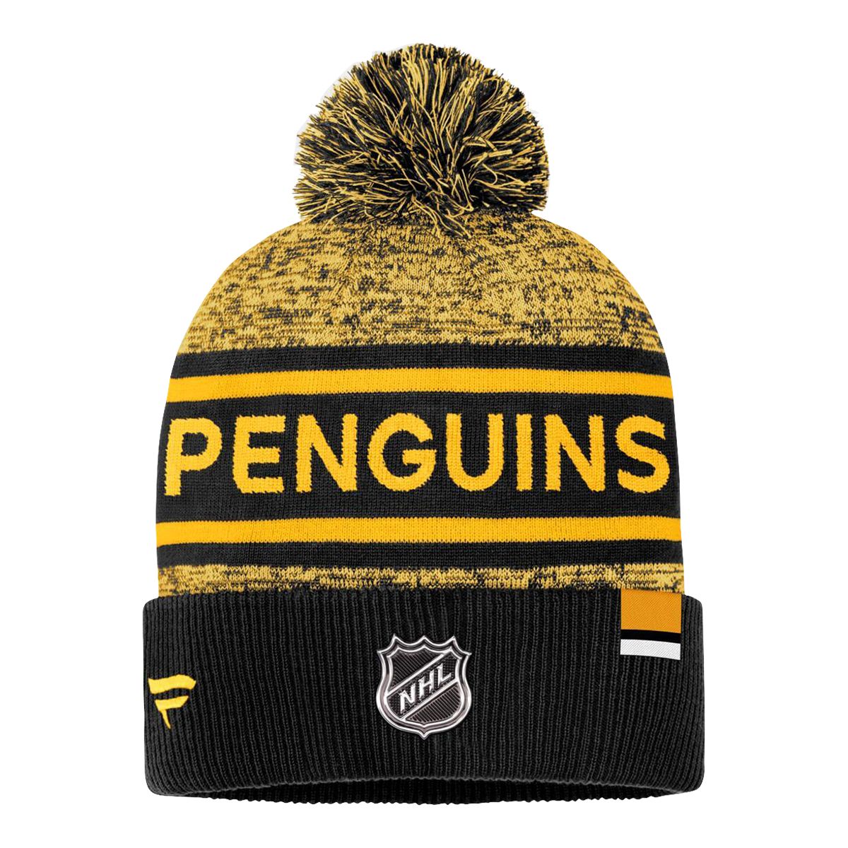 Pittsburgh Penguins Fanatics Authentic Pro Heathered Cuffed Pom Knit