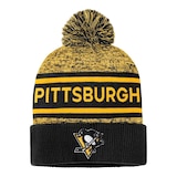 Pittsburgh Penguins Fanatics Authentic Pro Heathered Cuffed Pom Knit Front_Flat