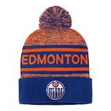 Edmonton Oilers Fanatics Authentic Pro Heathered Cuffed Pom Knit Front_Flat