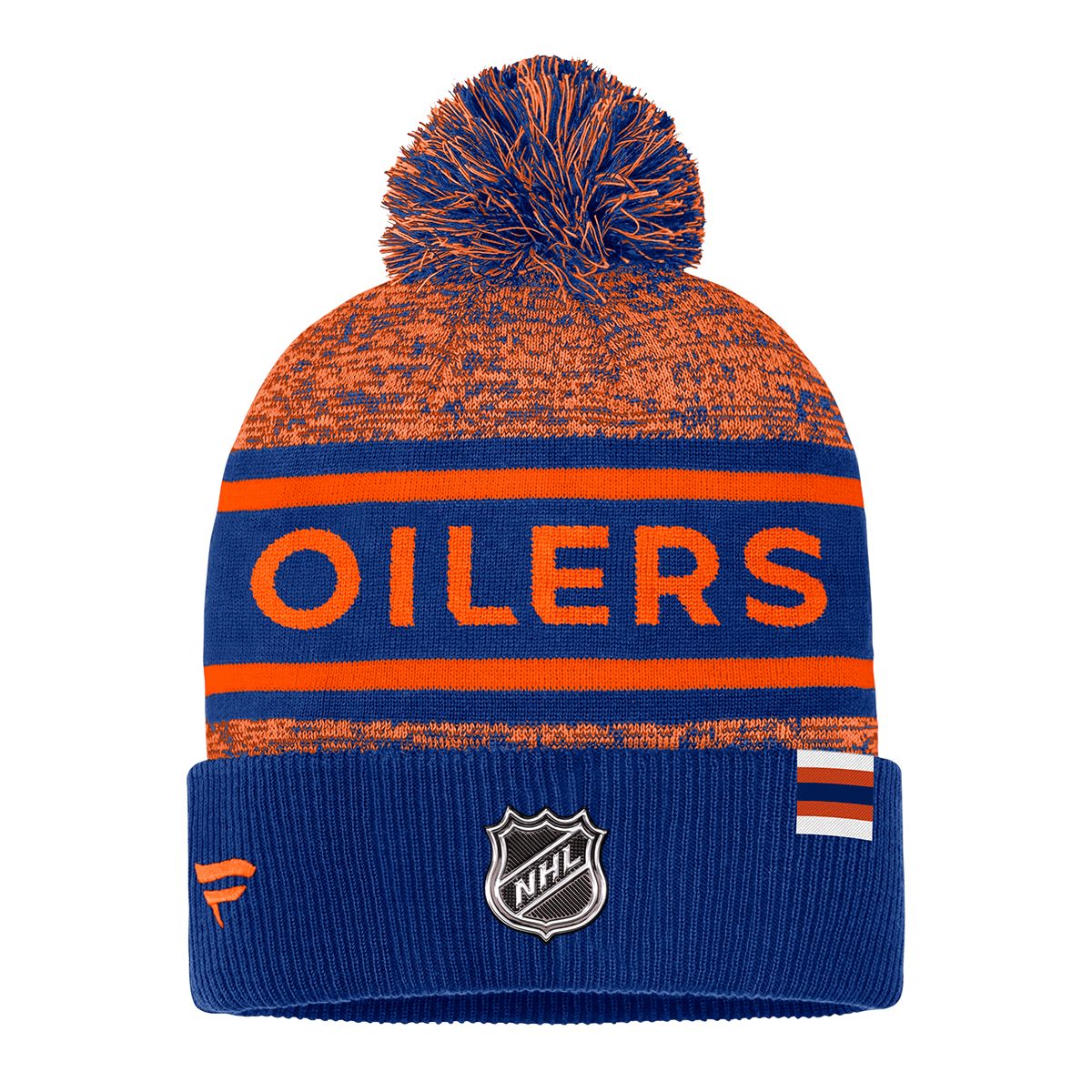 Edmonton Oilers Fanatics Authentic Pro Heathered Cuffed Pom Knit