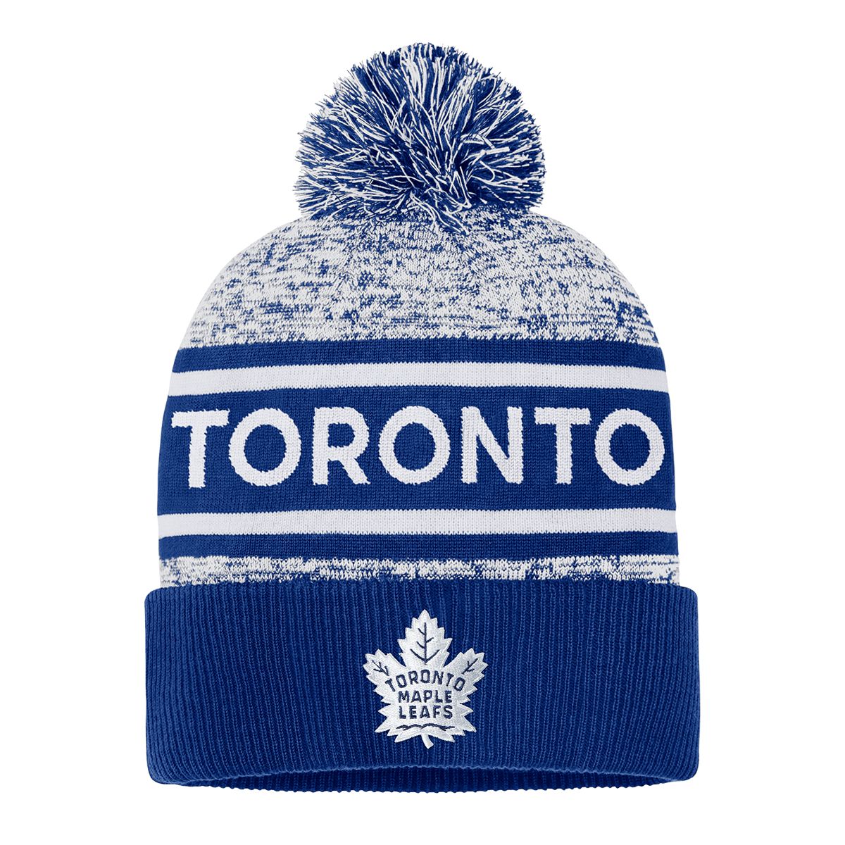 Toronto Maple Leafs Fanatics Authentic Pro Heathered Cuffed Pom Knit