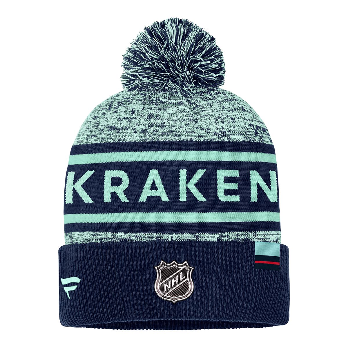 Seattle Kraken Fanatics Authentic Pro Heathered Cuffed Pom Knit