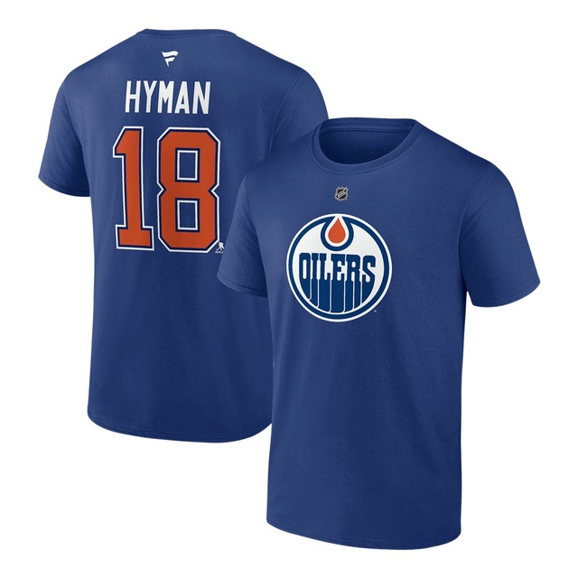 Edmonton Oilers Fanatics Zach Hyman Name and Number Player T Shirt