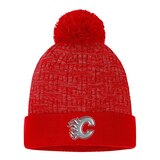 Calgary Flames Fanatics Women's Authentic Pro Road Cuffed Pom Knit Hat Front_Flat