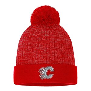 Calgary Flames Fanatics Women's Authentic Pro Road Cuffed Pom Knit