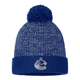 Vancouver Canucks Fanatics Women's Authentic Pro Road Cuffed Pom Knit Hat Front_Flat