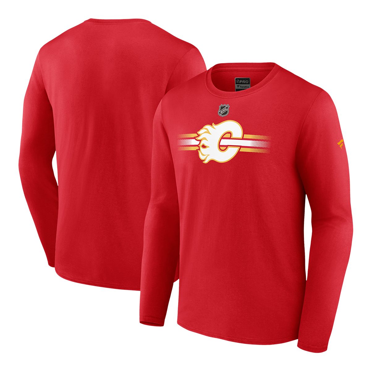 Calgary Flames Fanatics Authentic Pro Cotton Long Sleeve T Shirt