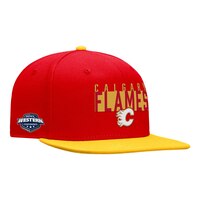 Calgary Flames Fanatics Fundamental Color Blocked Snapback Cap Front_Three_Fourths_Angled_Right