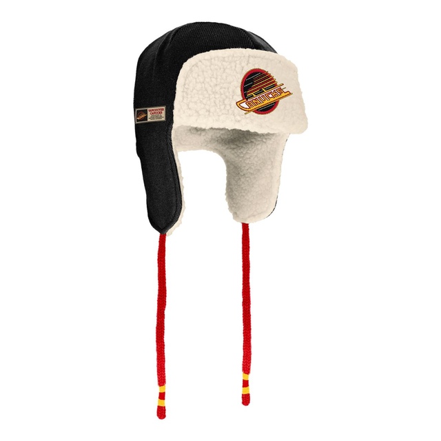 Vancouver Canucks Fanatics Heritage Alpine Trapper Knit Front_Three_Fourths_Angled_Right