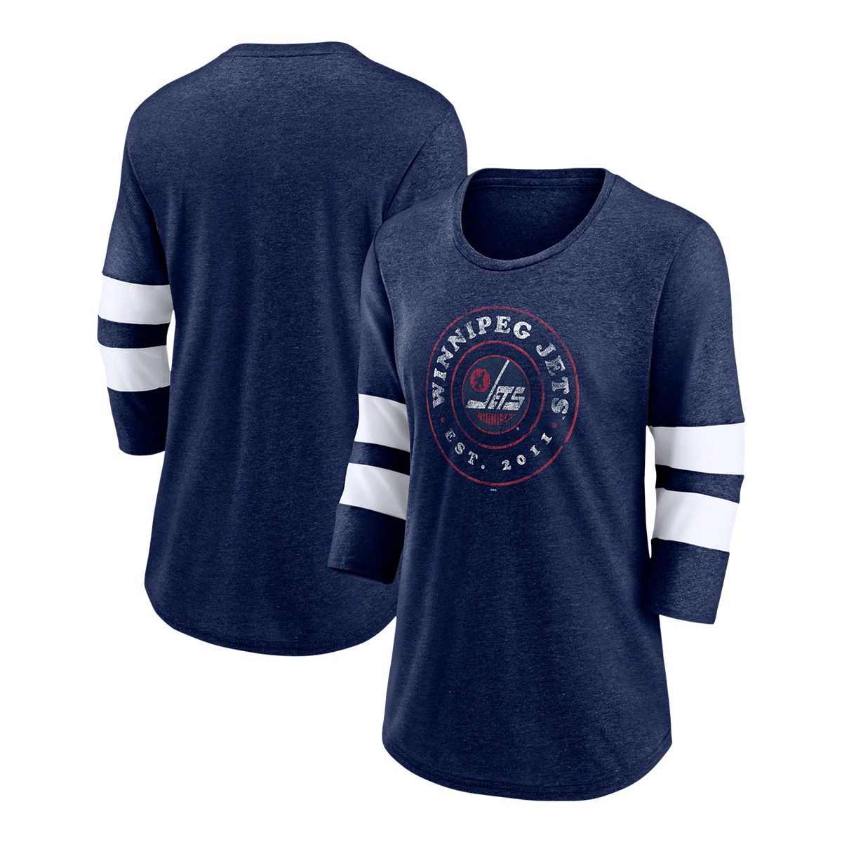 Fanatics Winnipeg Jets Women's One Timer 3/4 Sleeve T-Shirt