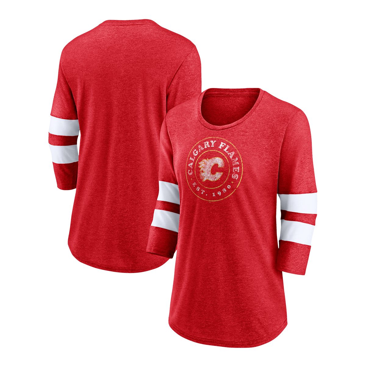 Fanatics Calgary Flames Women's One Timer 3/4 Sleeve T-Shirt