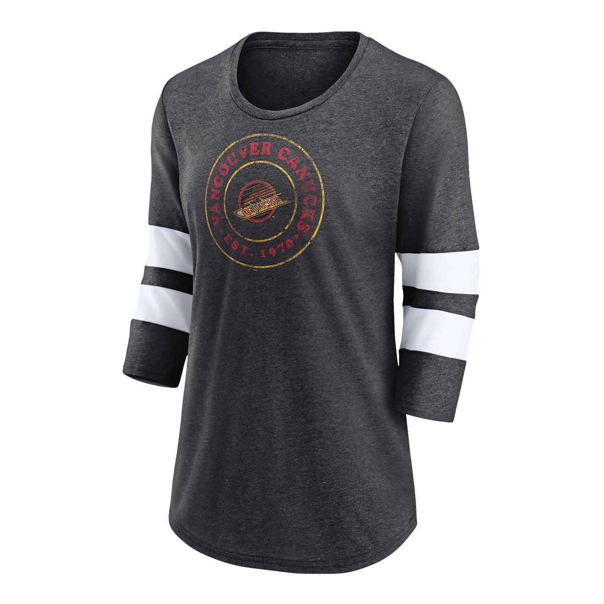 Fanatics Vancouver Canucks Women's One Timer 3/4 Sleeve Hockey T-Shirt