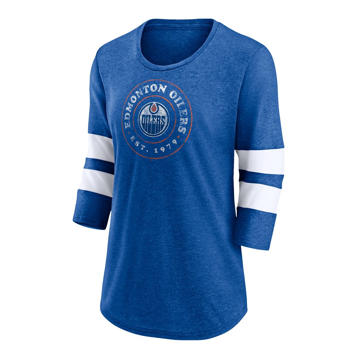 Edmonton Oilers Fanatics Women's One Timer 3/4 Sleeve T Shirt
