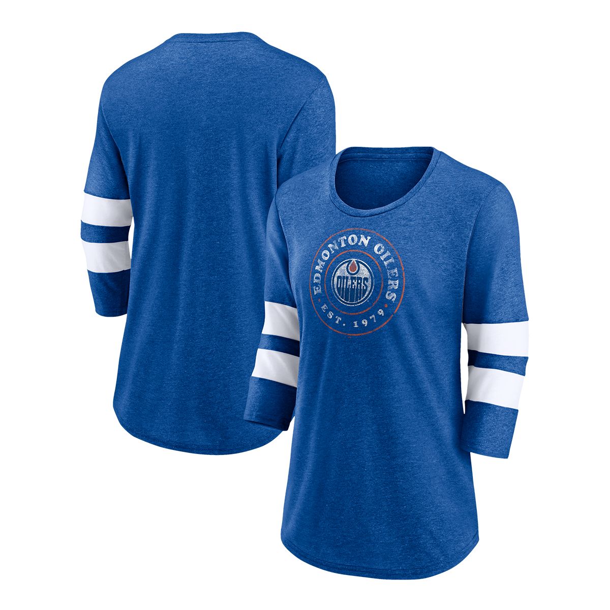 Edmonton Oilers Fanatics Women's One Timer 3/4 Sleeve T Shirt