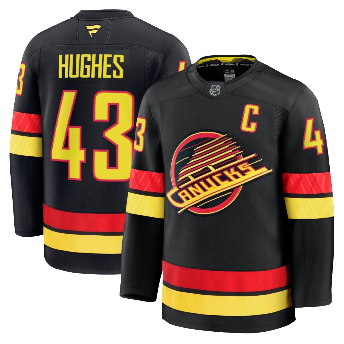 Vancouver Canucks Fanatics Quinn Hughes Premium Alternate Jersey