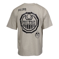 Edmonton Oilers Mitchell & Ness Black Tape T Shirt Back_Flat