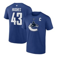 Vancouver Canucks Fanatics Quinn Hughes Captain Player T Shirt Composite_or_Mixed