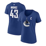 Vancouver Canucks Fanatics Women's Hughes Captain Player T-Shirt Composite_or_Mixed