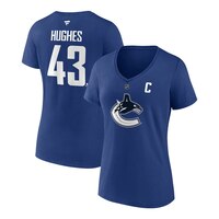 Vancouver Canucks Fanatics Women's Hughes Captain Player T Shirt Composite_or_Mixed