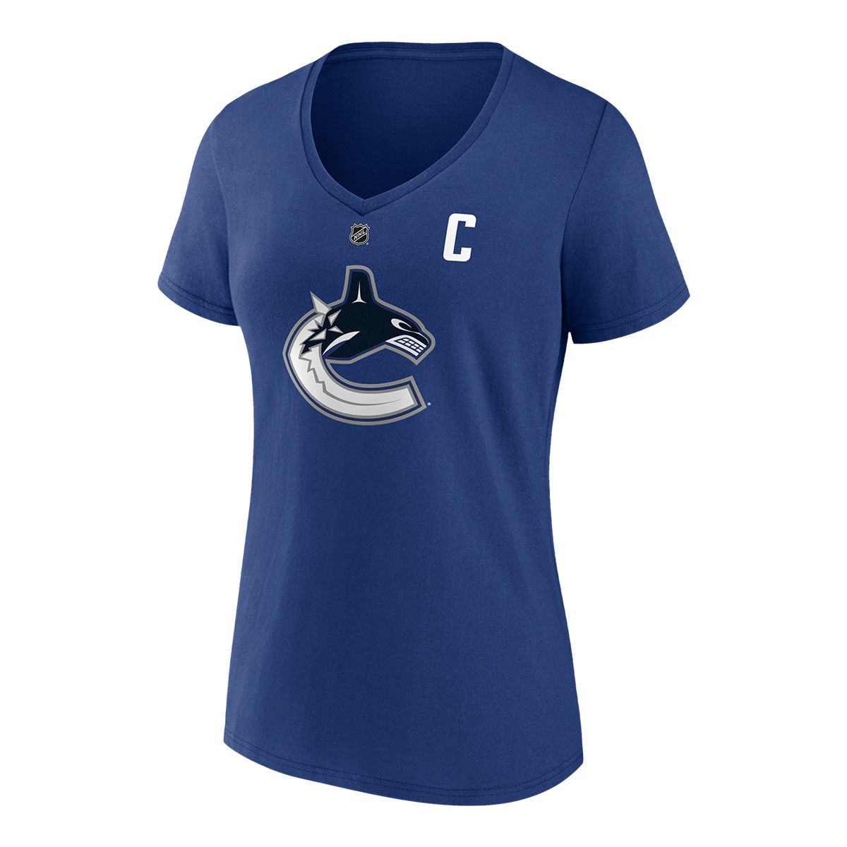 Vancouver Canucks Fanatics Women's Hughes Captain Player T Shirt