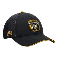 Pittsburgh Penguins Fanatics Authentic Pro Draft Structured Trucker Cap Front_Three_Fourths_Angled_Right