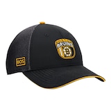 Boston Bruins Fanatics Men's Authentic Pro Draft Structured Trucker Cap Front_Three_Fourths_Angled_Right