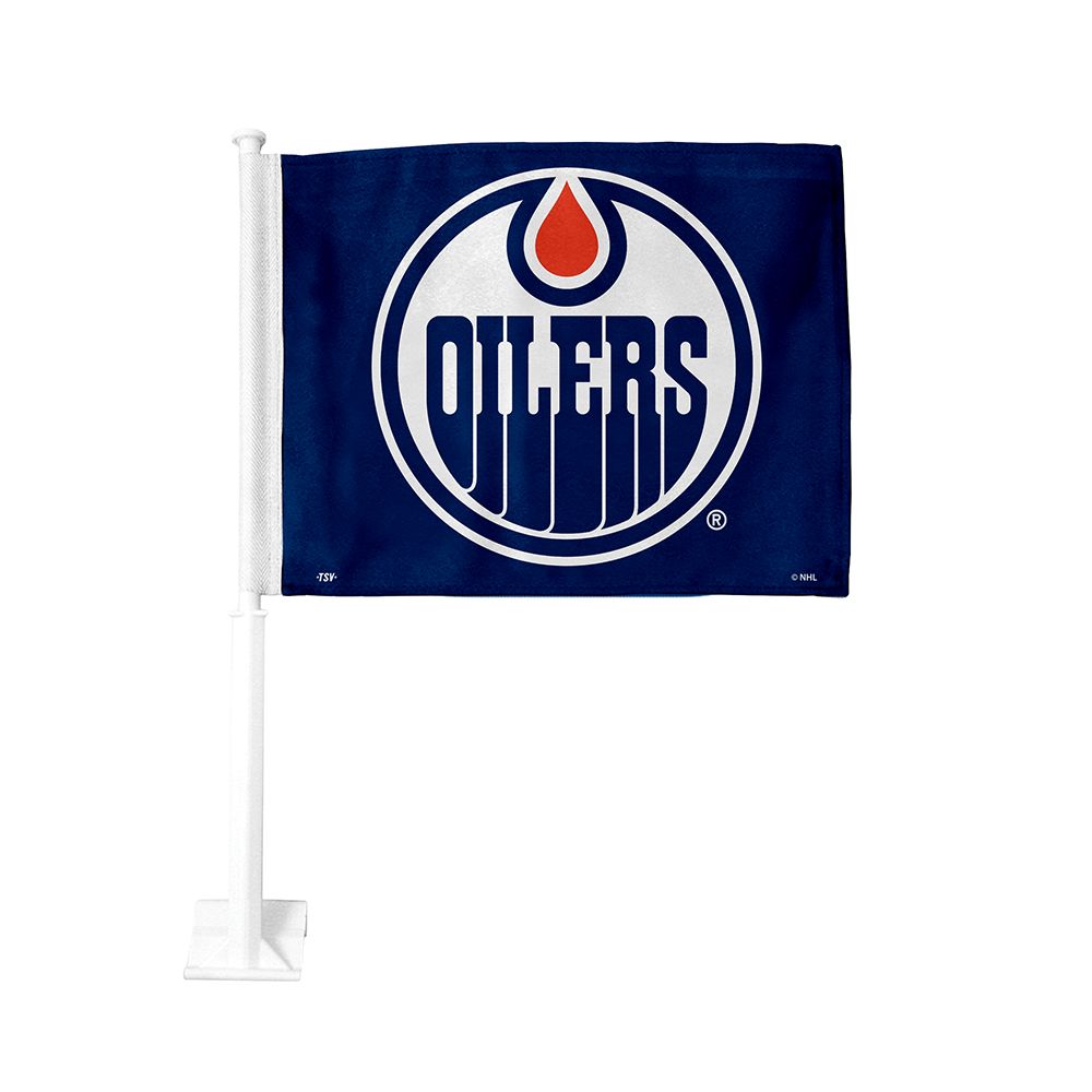 Edmonton Oilers In Glas Co Two Sided Car Flag