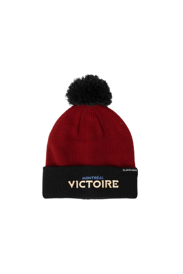 PWHL Montreal Victoire Bauer Senior Knit Pom Hat Front_Flat