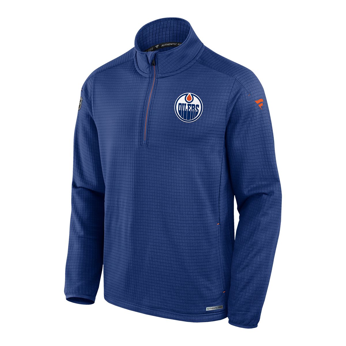 Edmonton Oilers Fanatics Authentic Pro Rink Low 1/4 Zip Long Sleeve Top