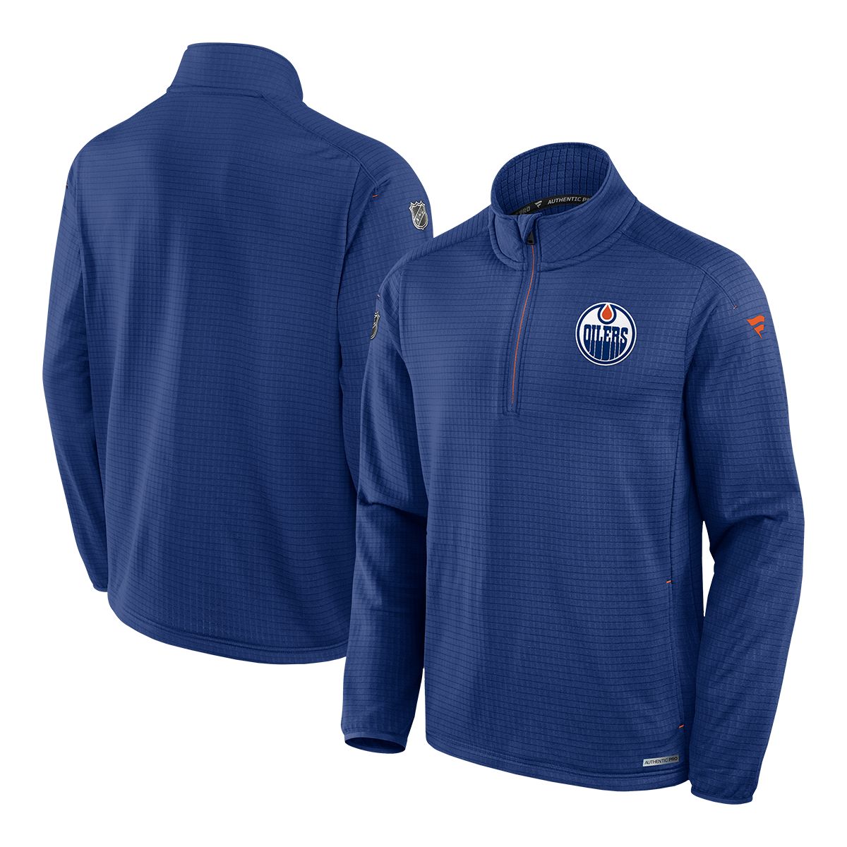 Edmonton Oilers Fanatics Authentic Pro Rink Low 1/4 Zip Long Sleeve Top