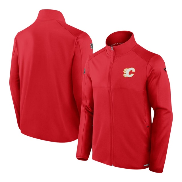 Fanatics Calgary Flames Authentic Pro Rink Fleece Full Zip Hockey Jacket