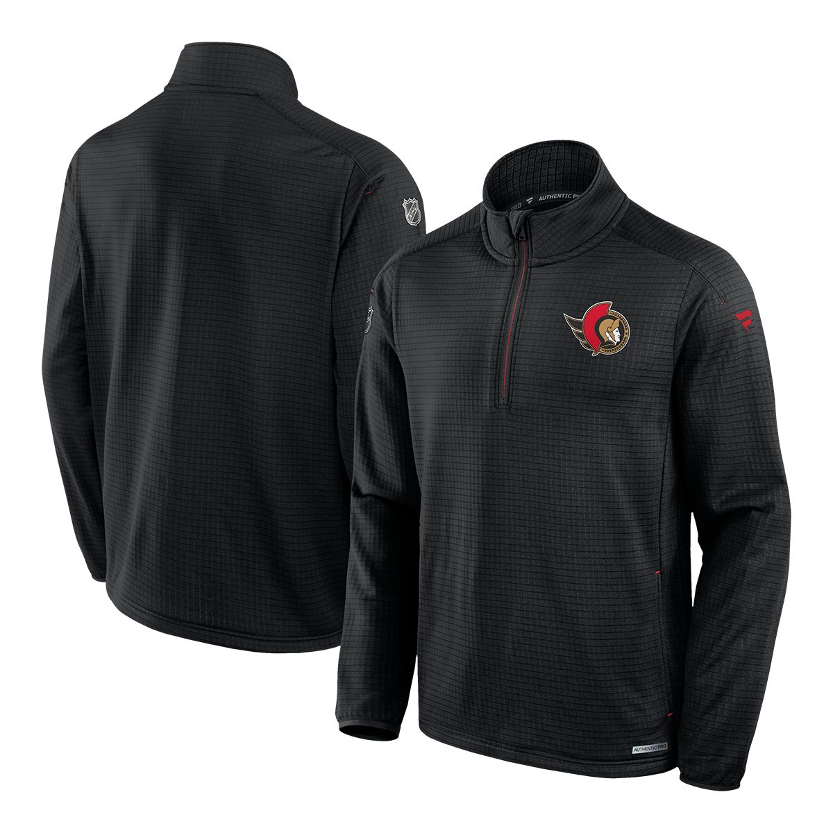 Fanatics Ottawa Senators Authentic Pro Rink Low 1/4 Zip Long Sleeve Top