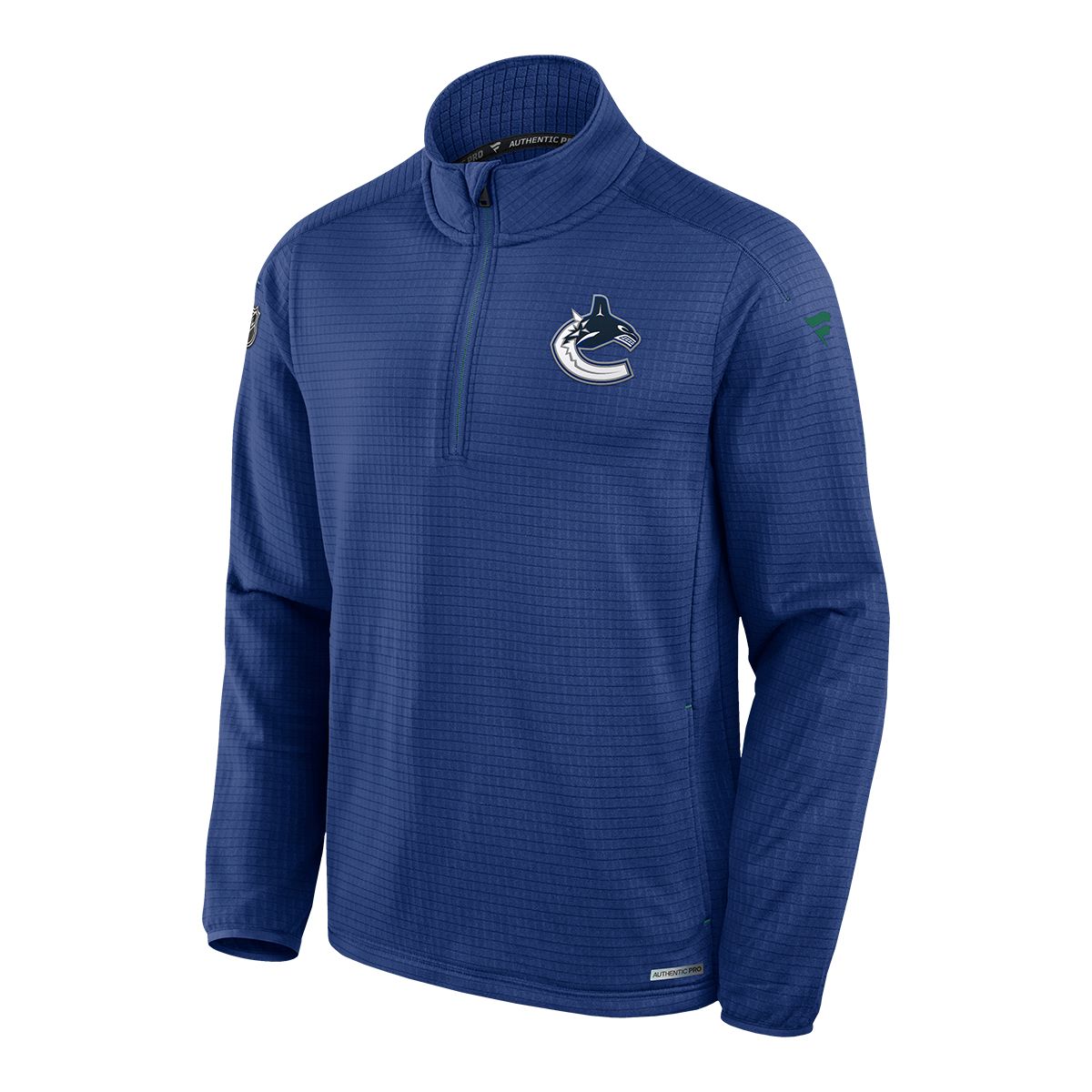 Fanatics Vancouver Canucks Authentic Pro Rink Low 1/4 Zip Long Sleeve Top