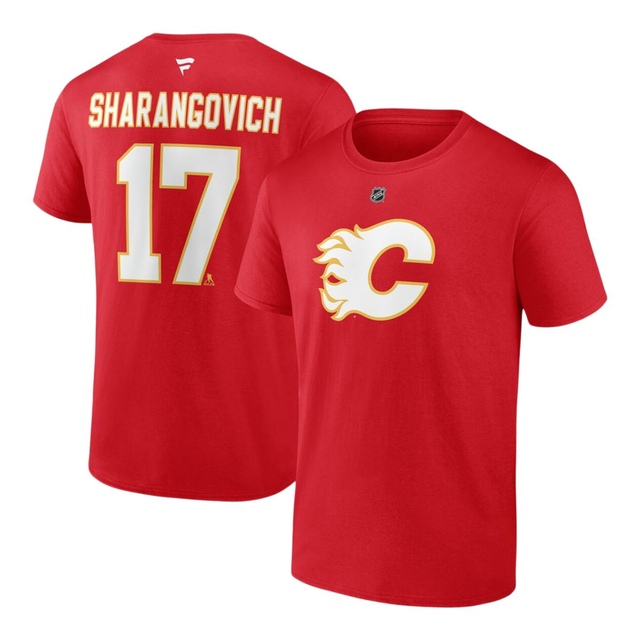 Calgary Flames Fanatics Yegor Sharangovich T Shirt