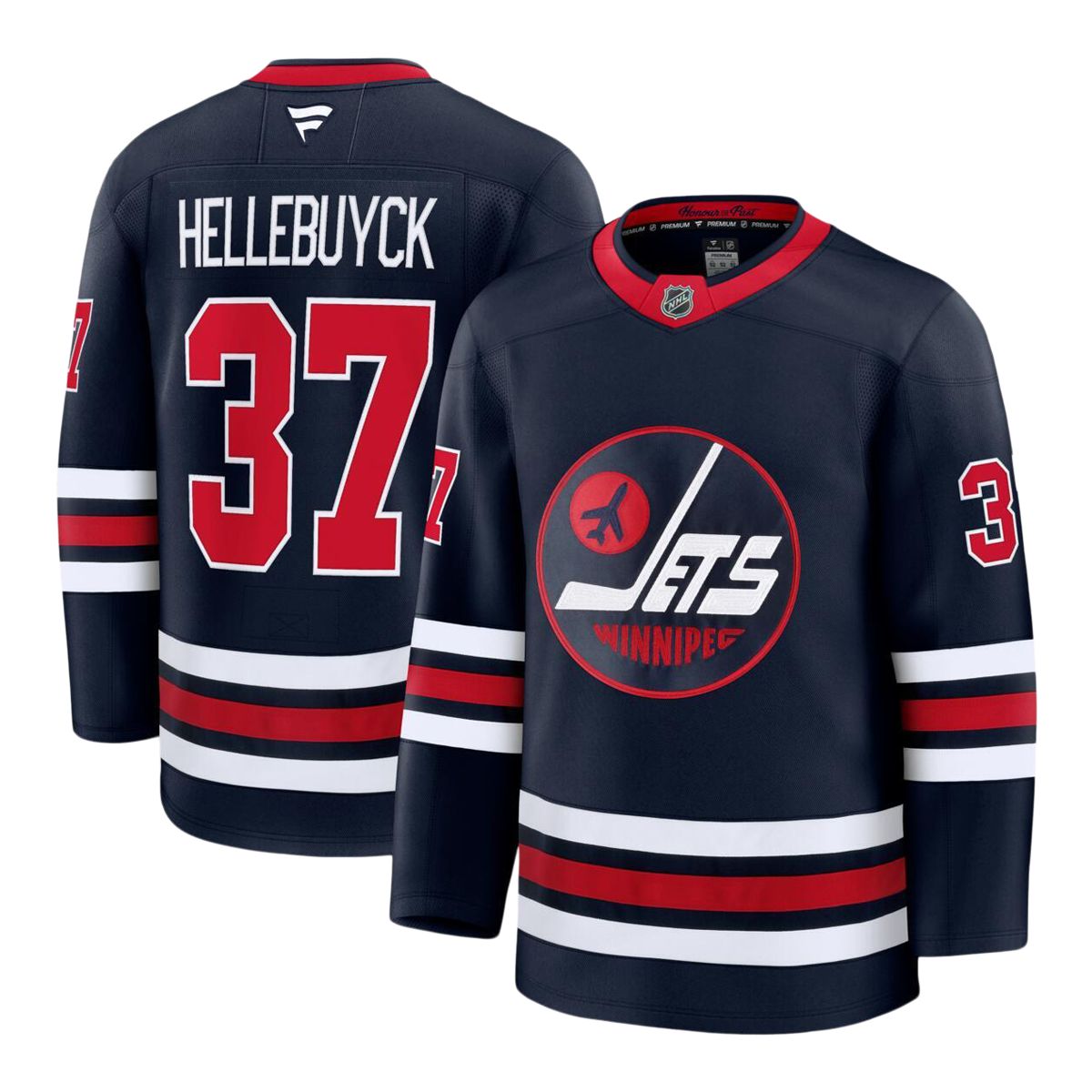 Winnipeg Jets Fanatics Hellebuyck Premium Alternate Jersey