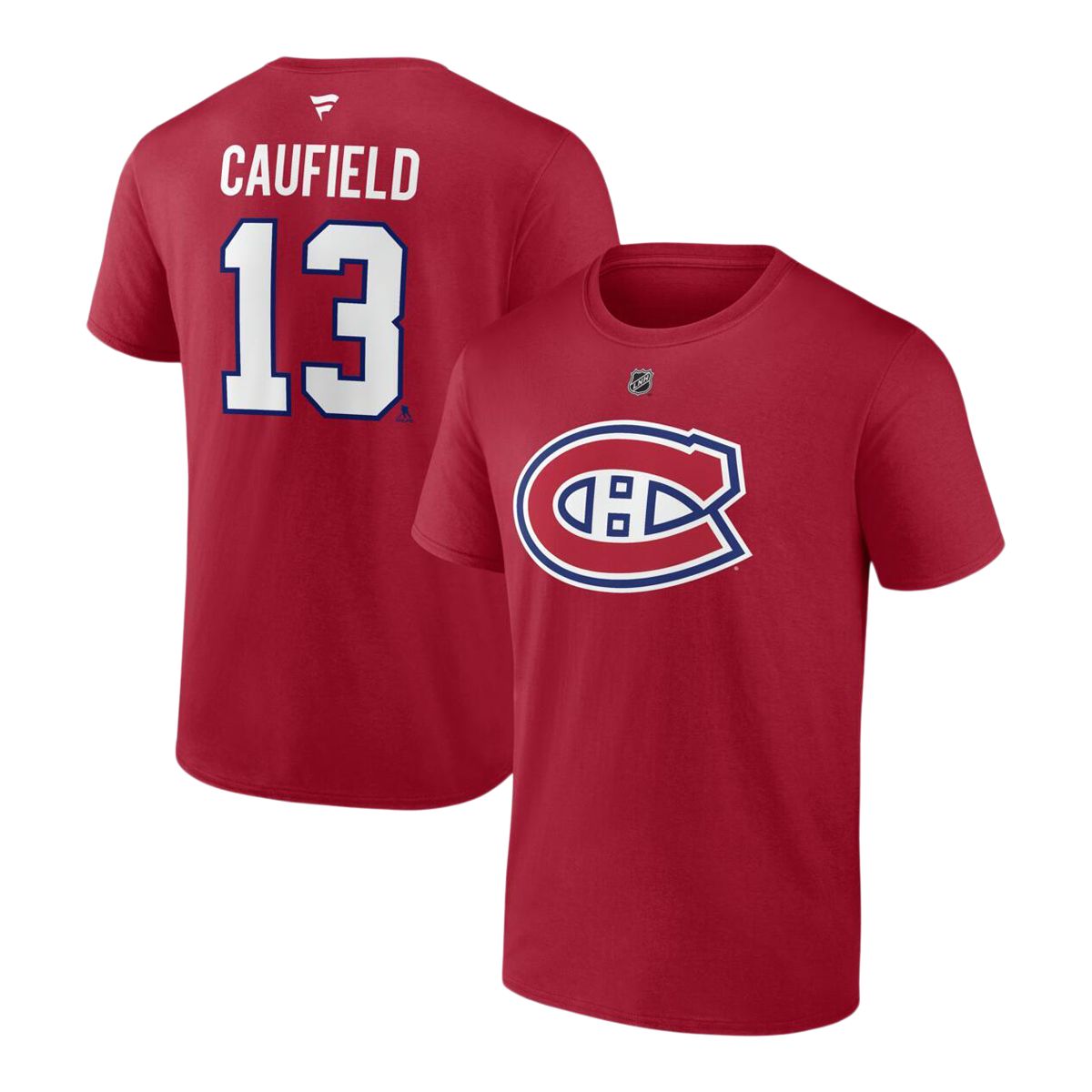 Montreal Canadiens Fanatics Caufield Name and Number Player T-Shirt