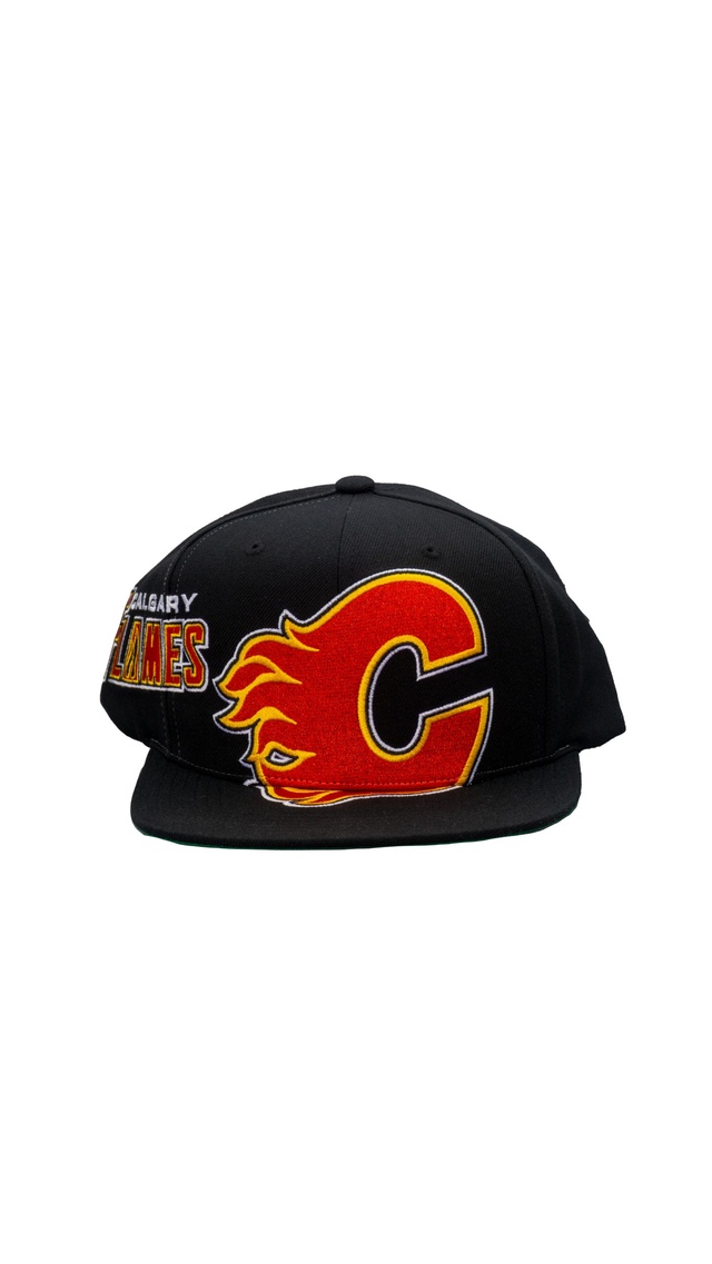Calgary Flames Mitchell & Ness Big Time Snapback Cap Front_Flat