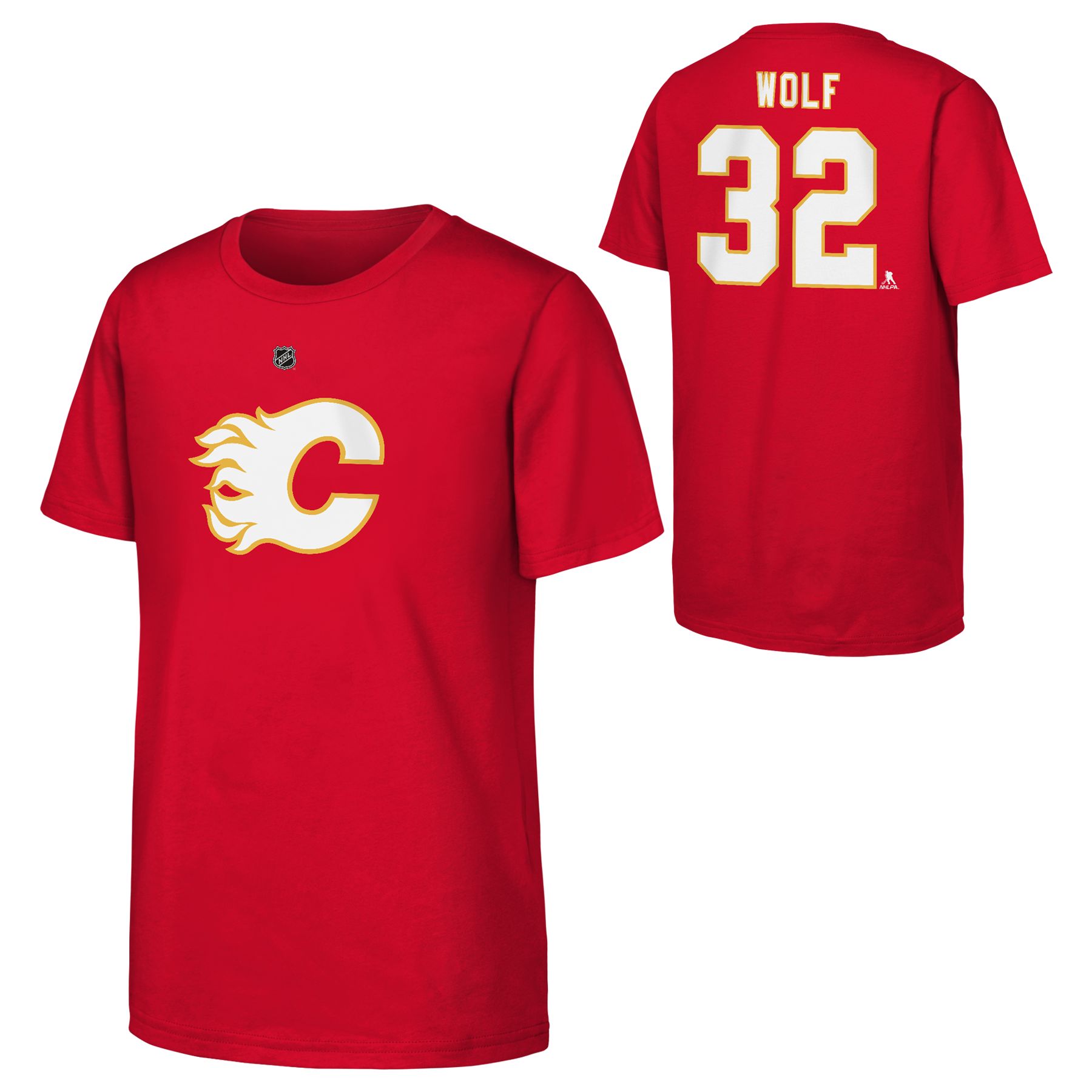 Youth Calgary Flames Outerstuff Wolf Player Tee