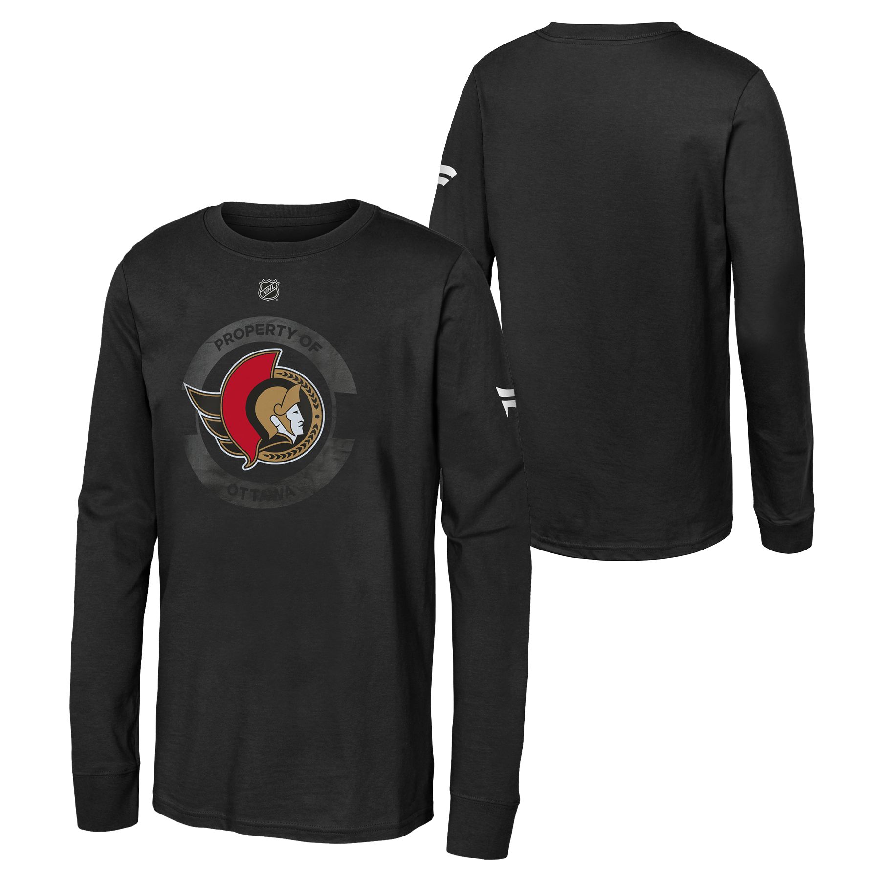 Youth Ottawa Senators Outerstuff Apro Secondary Long Sleeve T-Shirt
