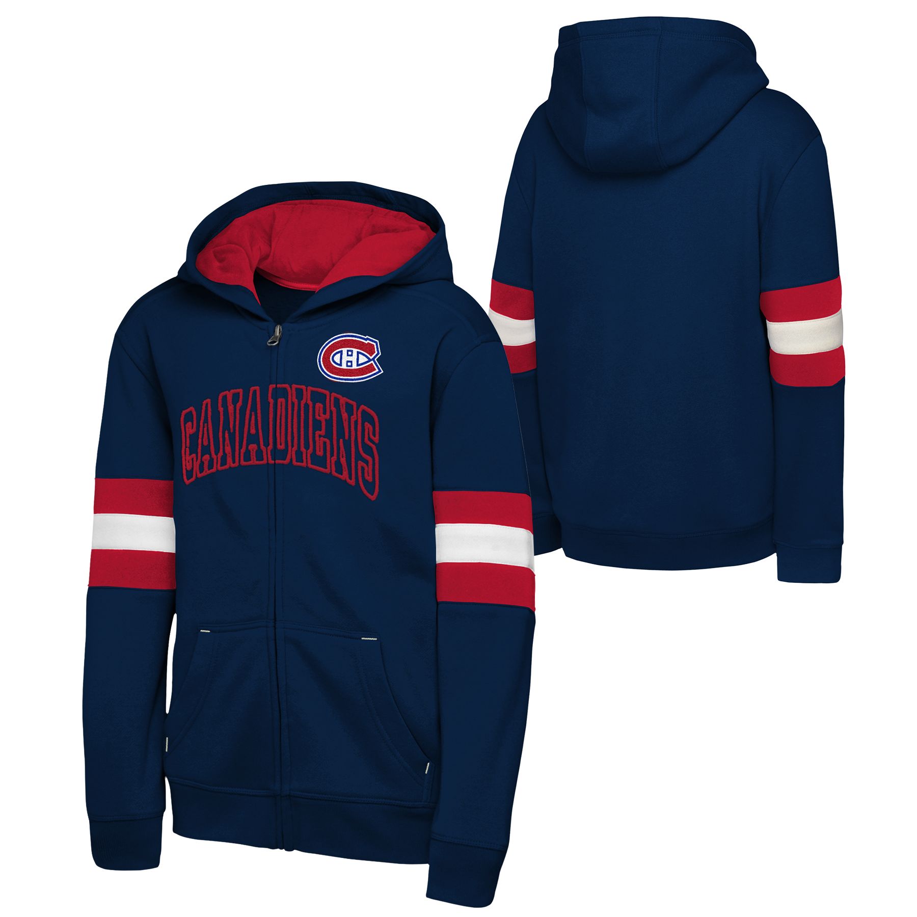 Youth Montreal Canadiens Outerstuff Modern Fan Full Zip Hoodie