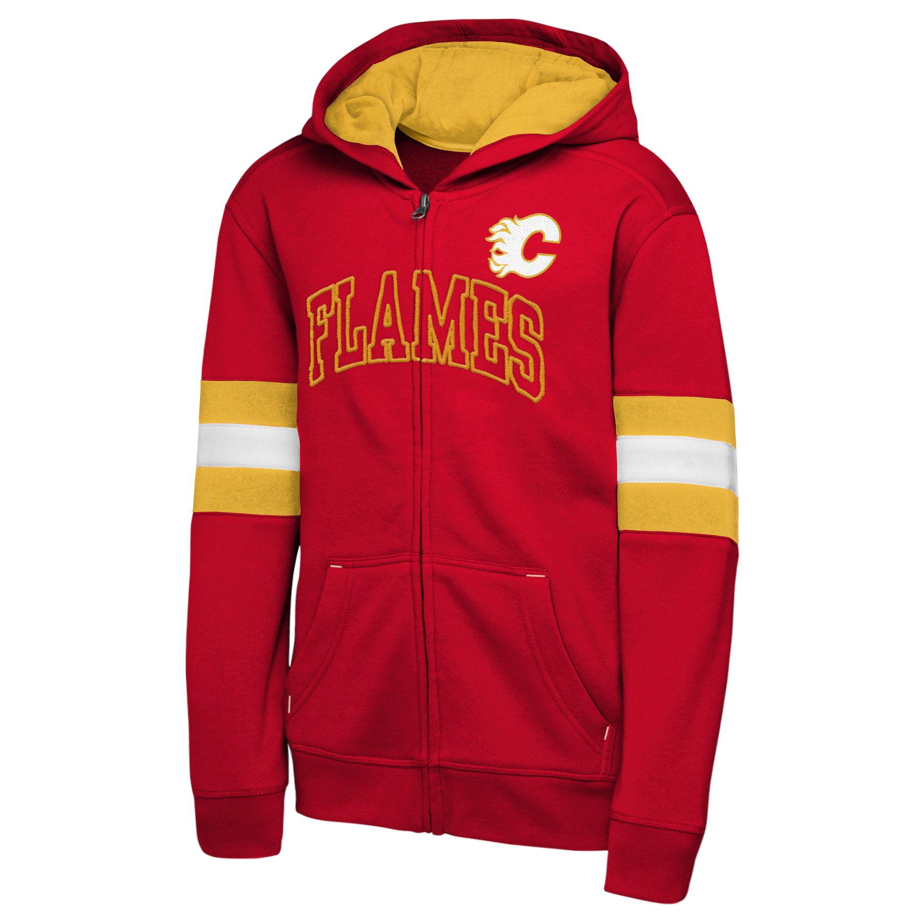 Youth Calgary Flames Outerstuff Modern Fan Full Zip Hoodie