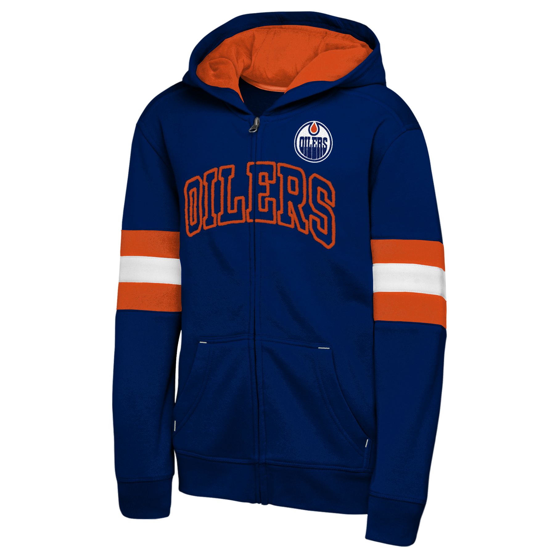 NHL Youth Edmonton Oilers Outerstuff Modern Fan Full Zip Fleece Hoodie