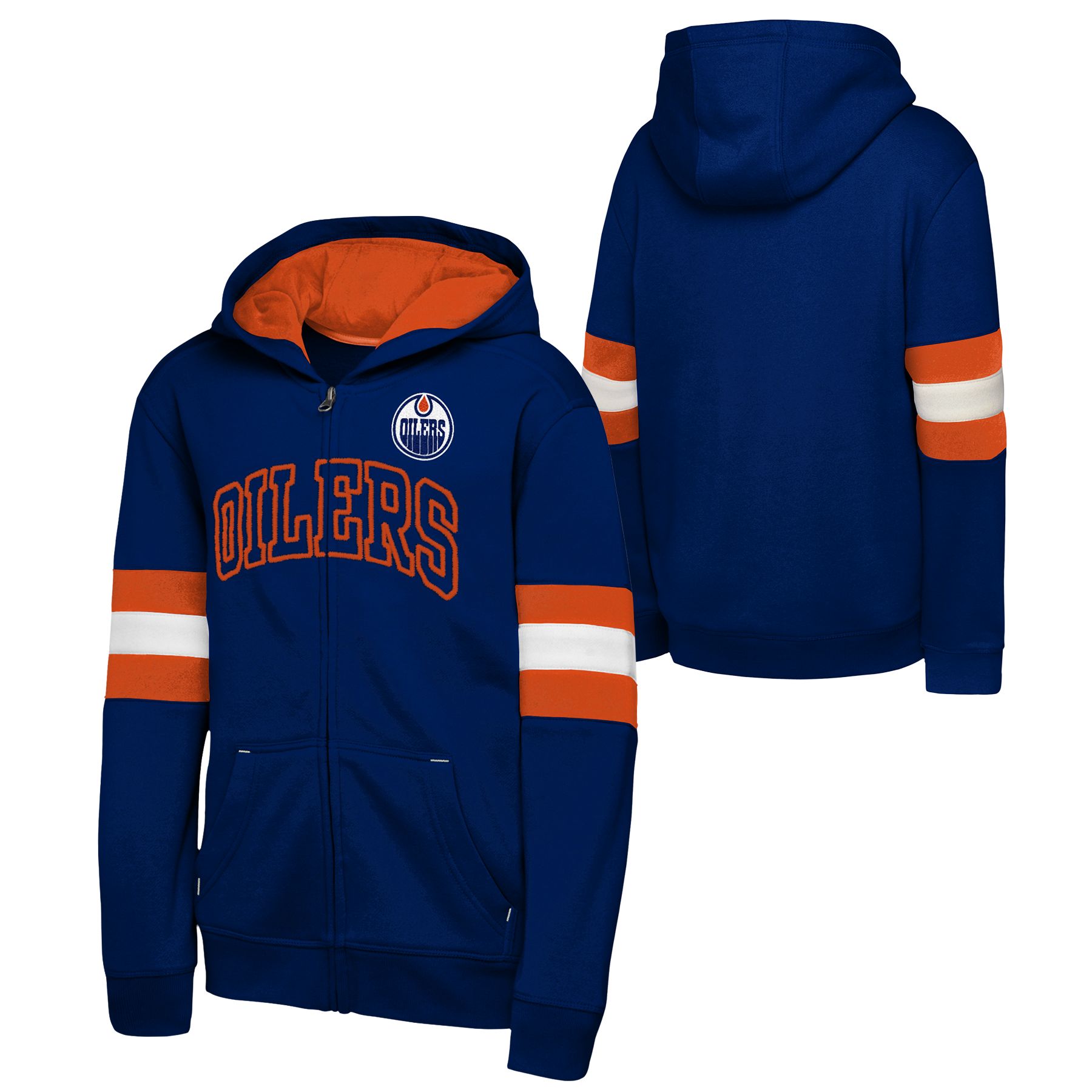 NHL Youth Edmonton Oilers Outerstuff Modern Fan Full Zip Fleece Hoodie