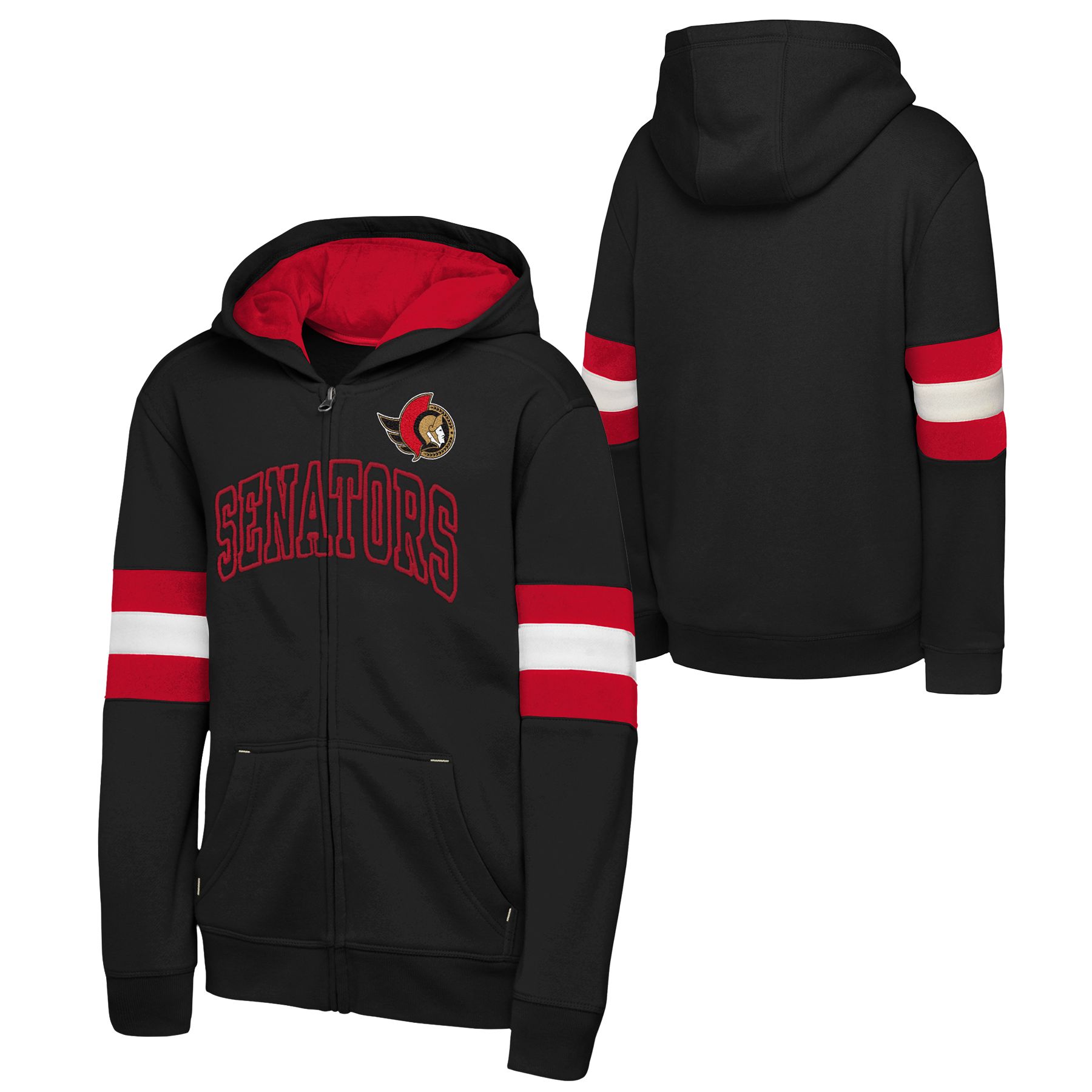 Youth Ottawa Senators Outerstuff Modern Fan Full Zip Hoodie