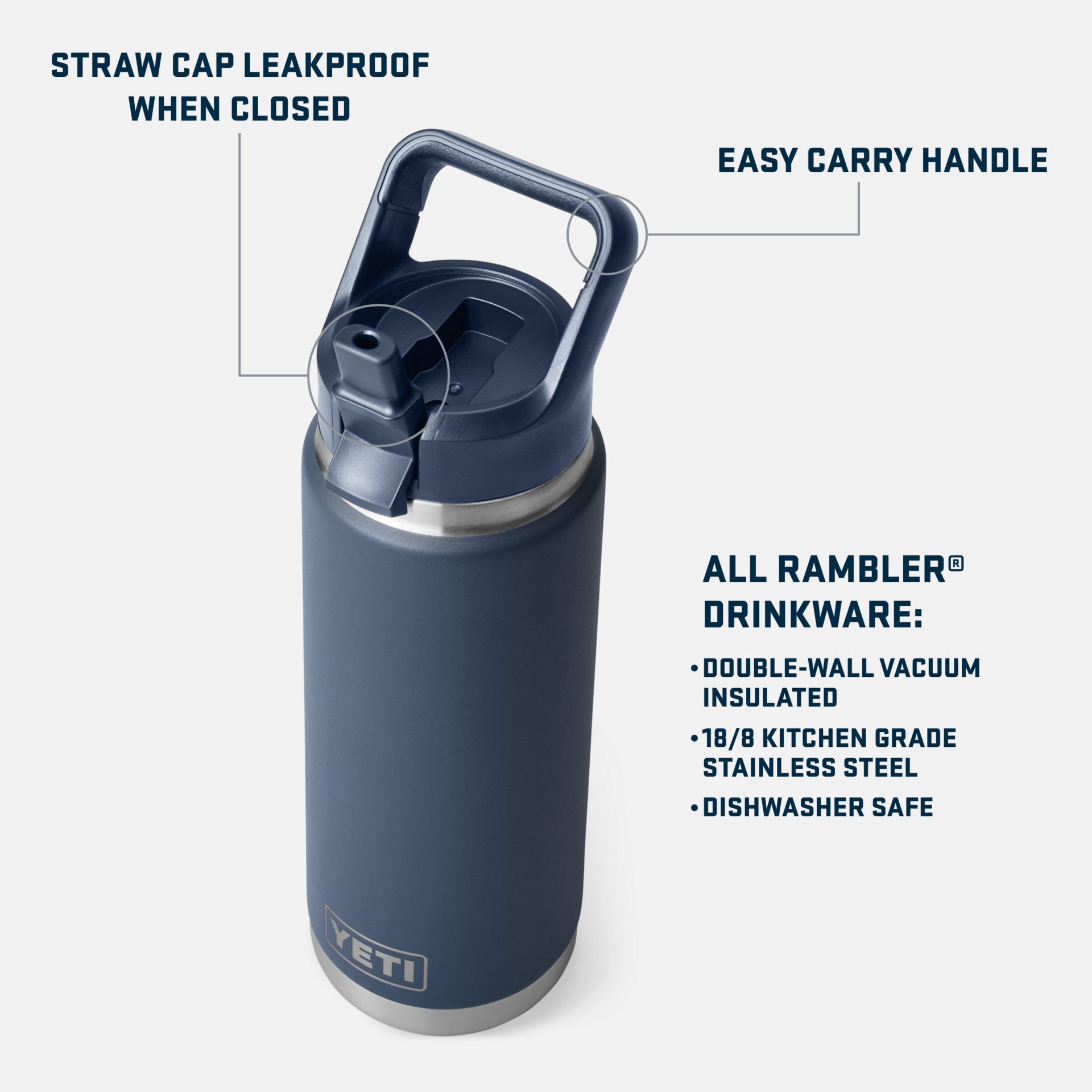 Toronto Maple Leafs YETI Rambler 26 oz Straw Water Bottle